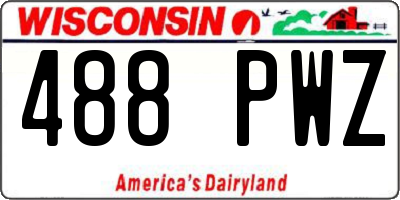 WI license plate 488PWZ