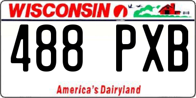 WI license plate 488PXB