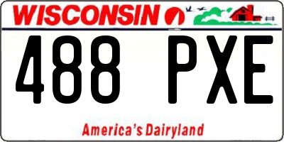 WI license plate 488PXE