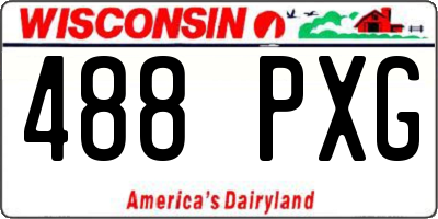 WI license plate 488PXG