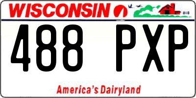 WI license plate 488PXP