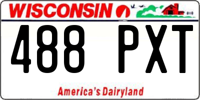 WI license plate 488PXT
