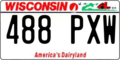 WI license plate 488PXW