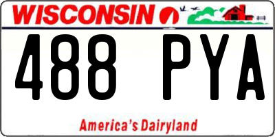 WI license plate 488PYA