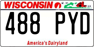 WI license plate 488PYD
