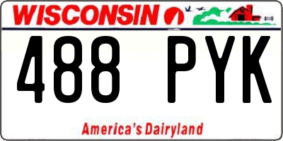 WI license plate 488PYK