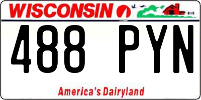 WI license plate 488PYN
