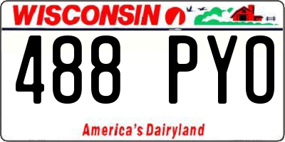 WI license plate 488PYO