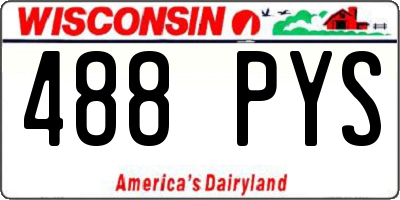 WI license plate 488PYS