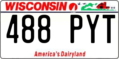WI license plate 488PYT