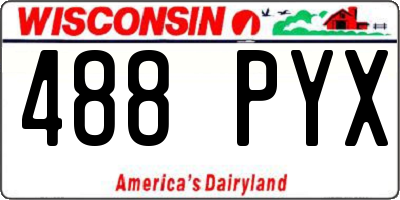 WI license plate 488PYX
