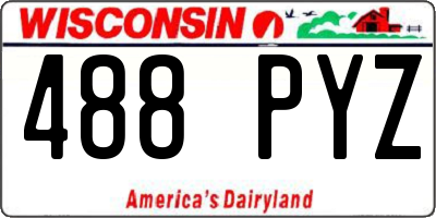 WI license plate 488PYZ