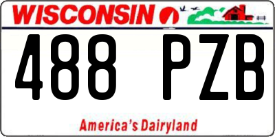 WI license plate 488PZB
