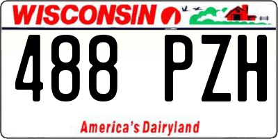 WI license plate 488PZH