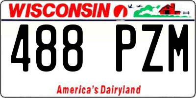WI license plate 488PZM