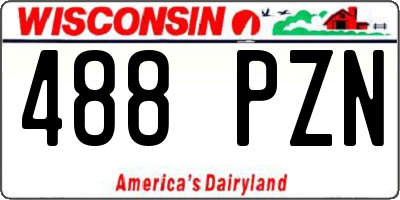 WI license plate 488PZN