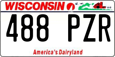 WI license plate 488PZR