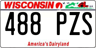 WI license plate 488PZS