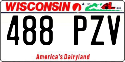 WI license plate 488PZV
