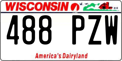 WI license plate 488PZW