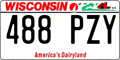 WI license plate 488PZY