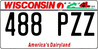 WI license plate 488PZZ