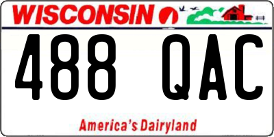 WI license plate 488QAC