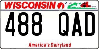 WI license plate 488QAD