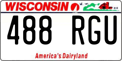 WI license plate 488RGU