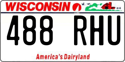 WI license plate 488RHU
