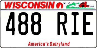 WI license plate 488RIE