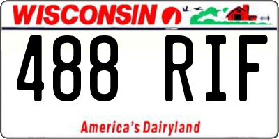 WI license plate 488RIF