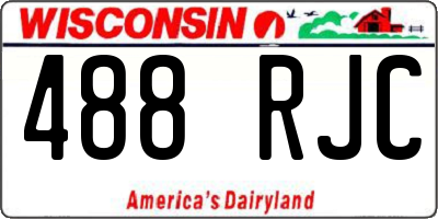 WI license plate 488RJC