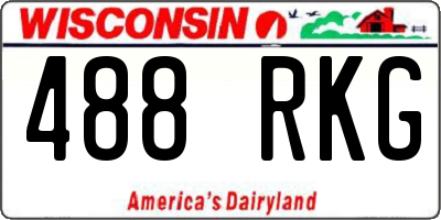 WI license plate 488RKG