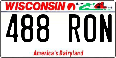 WI license plate 488RON