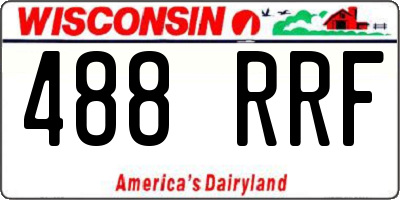 WI license plate 488RRF