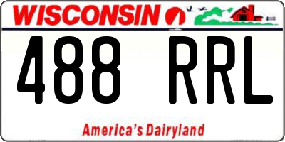 WI license plate 488RRL