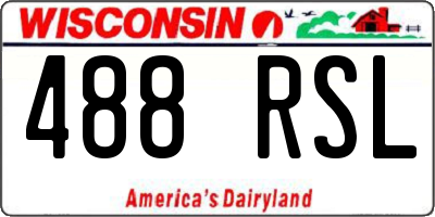 WI license plate 488RSL