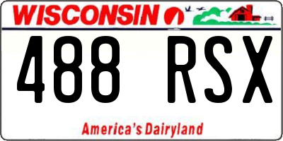 WI license plate 488RSX
