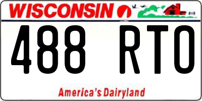 WI license plate 488RTO