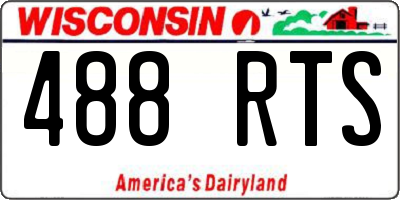 WI license plate 488RTS