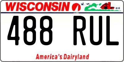 WI license plate 488RUL