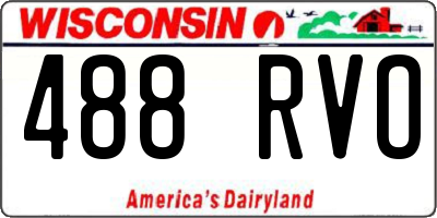 WI license plate 488RVO