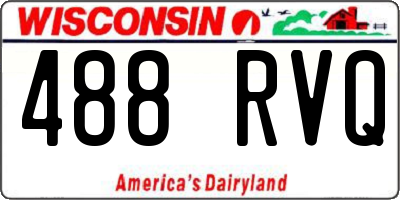 WI license plate 488RVQ