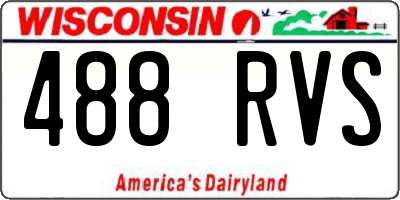 WI license plate 488RVS