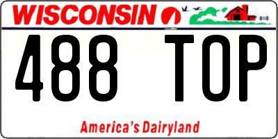 WI license plate 488TOP