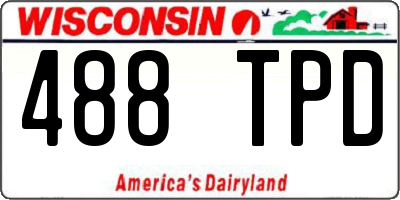 WI license plate 488TPD