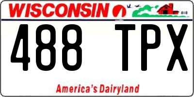 WI license plate 488TPX
