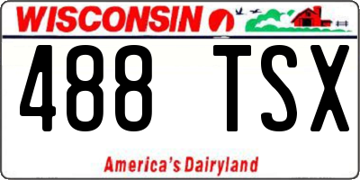 WI license plate 488TSX