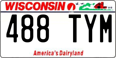 WI license plate 488TYM